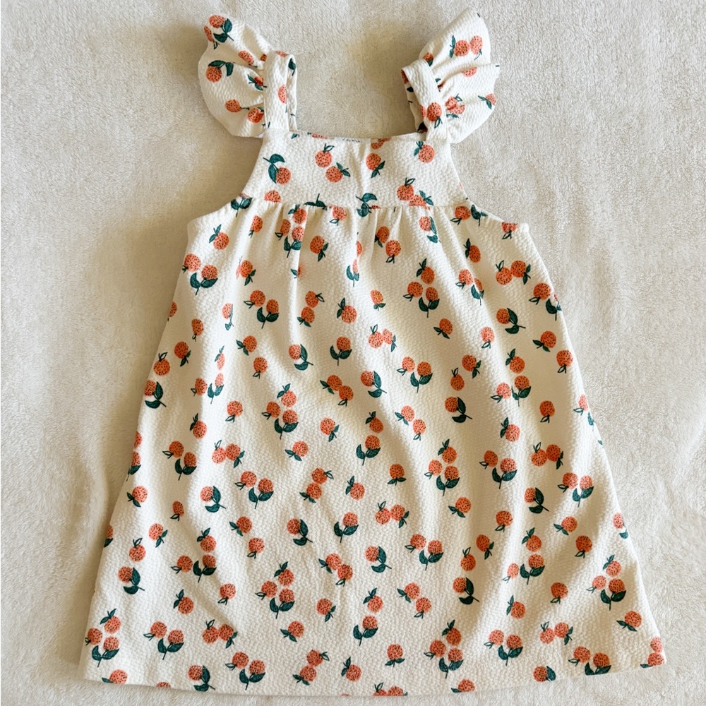 Zara Orange Jacquard Dress Size 3-4